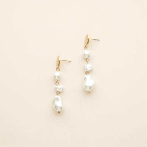 Three Pearl Drop Earrings