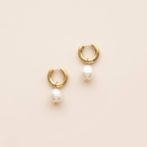 Pearl Huggies Earrings